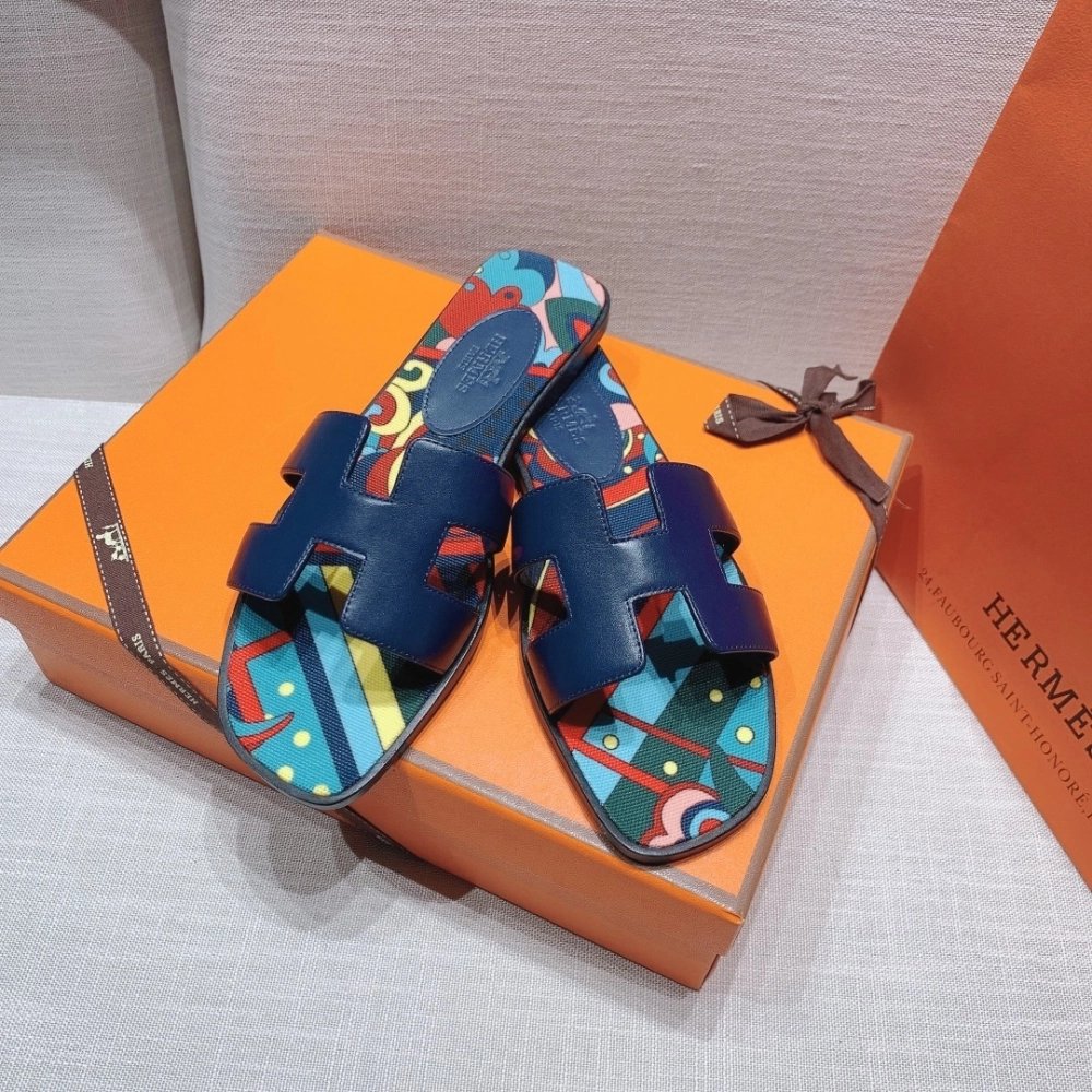 Hermes flat slides summer shoes_9