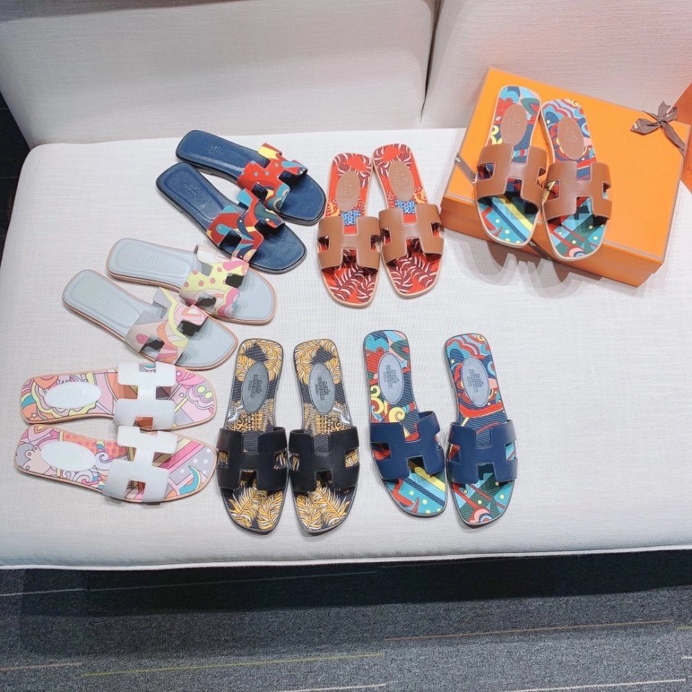 Hermes flat slides summer shoes_9