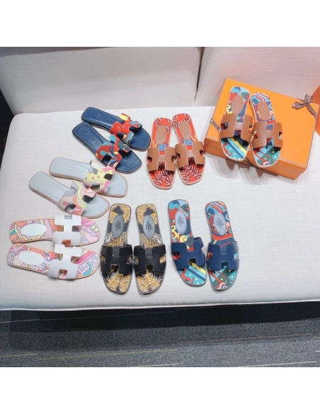 Hermes flat slides summer shoes_9