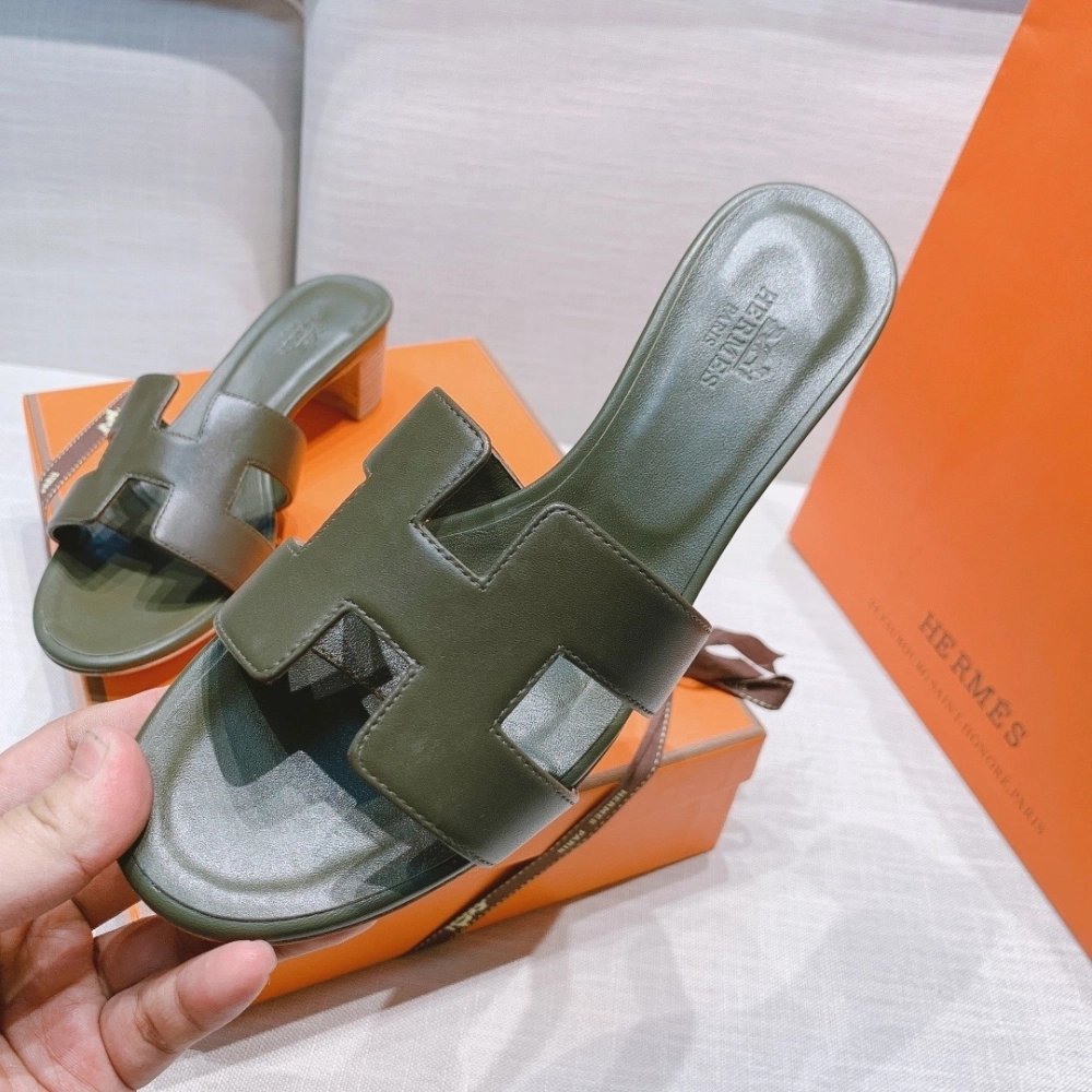 Hermes mid-heel slides summer shoes_14