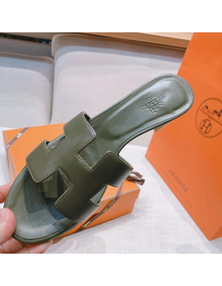 Hermes mid-heel slides summer shoes_14