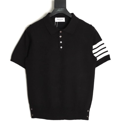 Thom Browne Knitted Four-Bar Polo Short Sleeve T-Shirt TSK2,Thom Browne