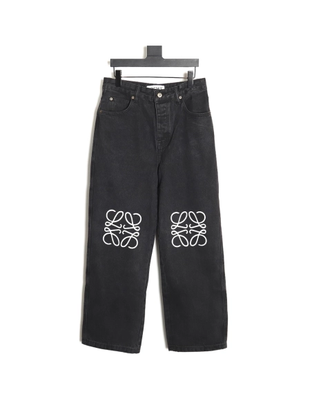 Loewe Denim Embroidered Denim Pants,Loewe