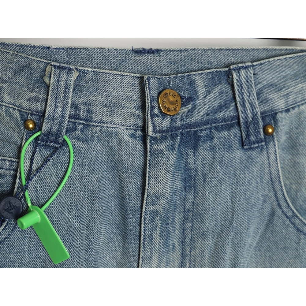 Louis Vuitton washed embossed denim shorts,Louis Vuitton