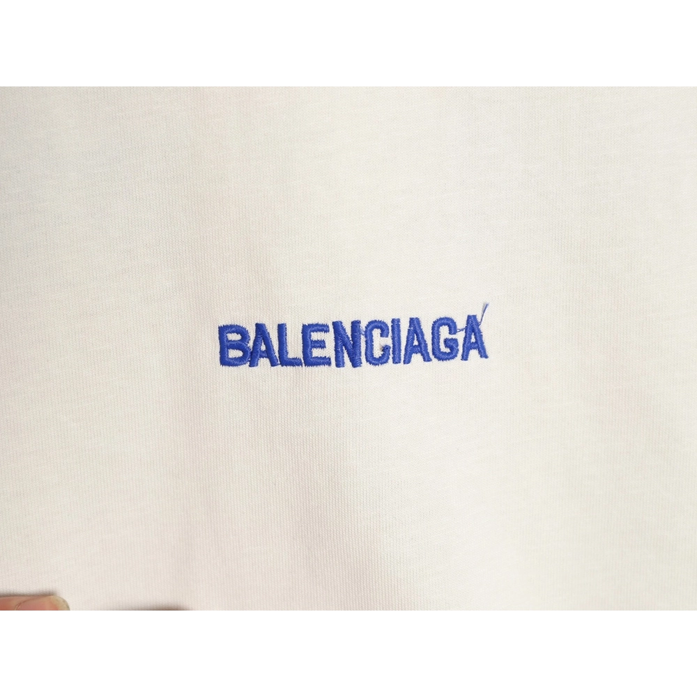 Balenciaga front and back embroidered lettering round neck short-sleeved T-shirt,Balenciaga