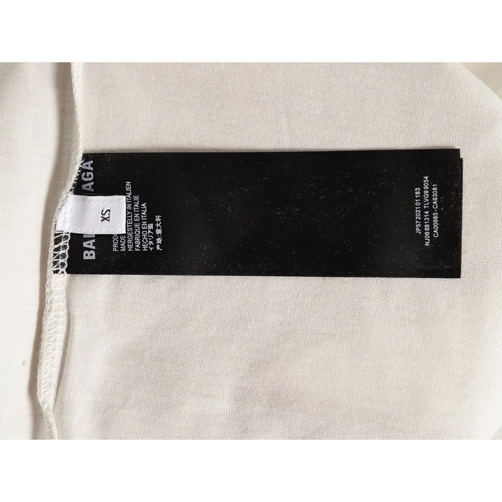 Balenciaga front and back embroidered lettering round neck short-sleeved T-shirt,Balenciaga