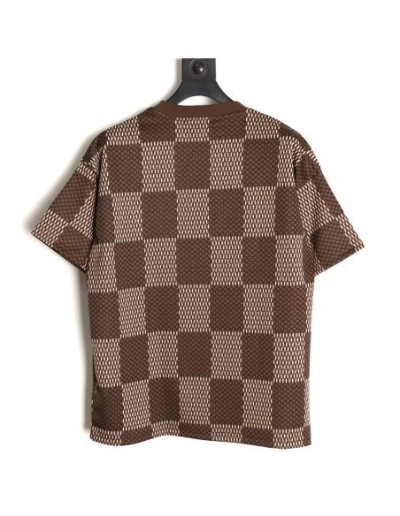 Louis Vuitton Pharrell checkerboard rhinestone woolen short-sleeved T-shirt,Louis Vuitton