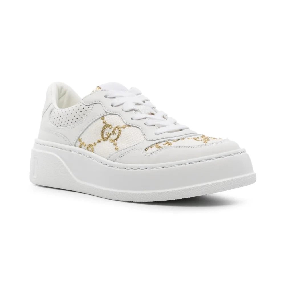 Gucci Wmns GG Sneaker Interlocking G White Gold,GUCCI SHOES