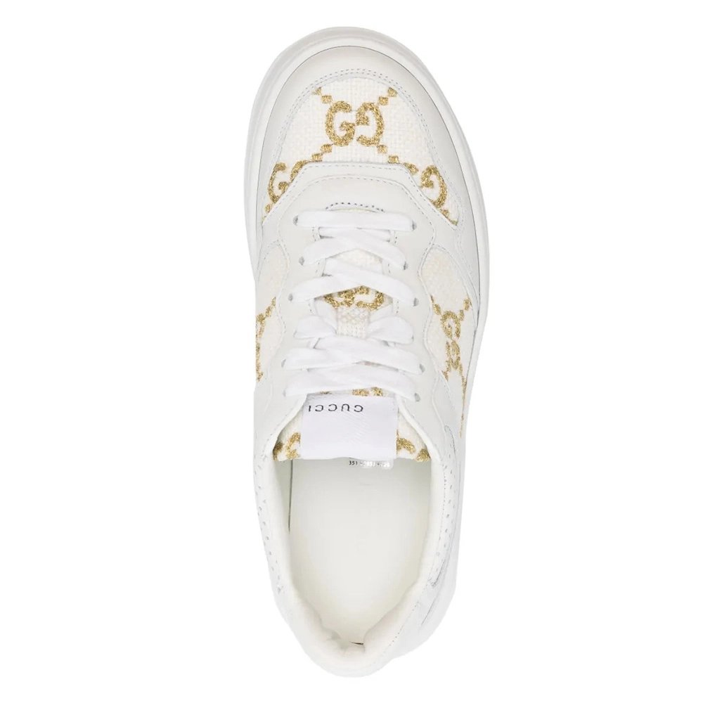 Gucci Wmns GG Sneaker Interlocking G White Gold,GUCCI SHOES