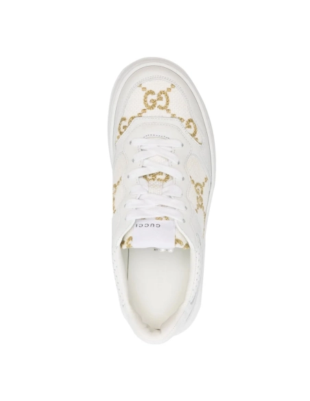 Gucci Wmns GG Sneaker Interlocking G White Gold,GUCCI SHOES