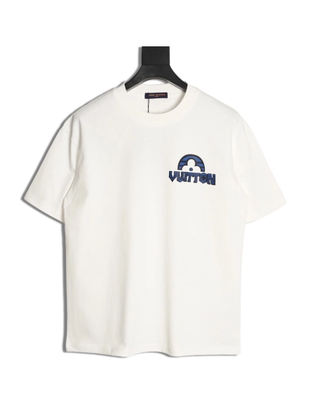 Louis Vuitton black blue lettering shortsleeved Tshirt,Louis Vuitton T Shirt,Tshirt,APPAREL