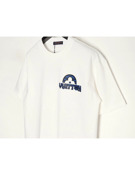 Louis Vuitton black blue lettering shortsleeved Tshirt,Louis Vuitton T Shirt,Tshirt,APPAREL