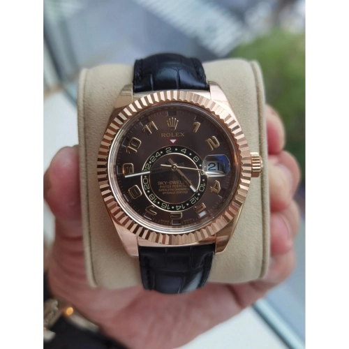 SkyDweller M326135-L(FC) Gold Bezel Brown Dial
