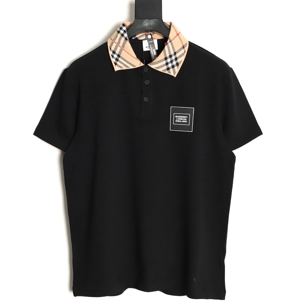 Burberry leather logo short-sleeved polo shirt TSK1,Burberry