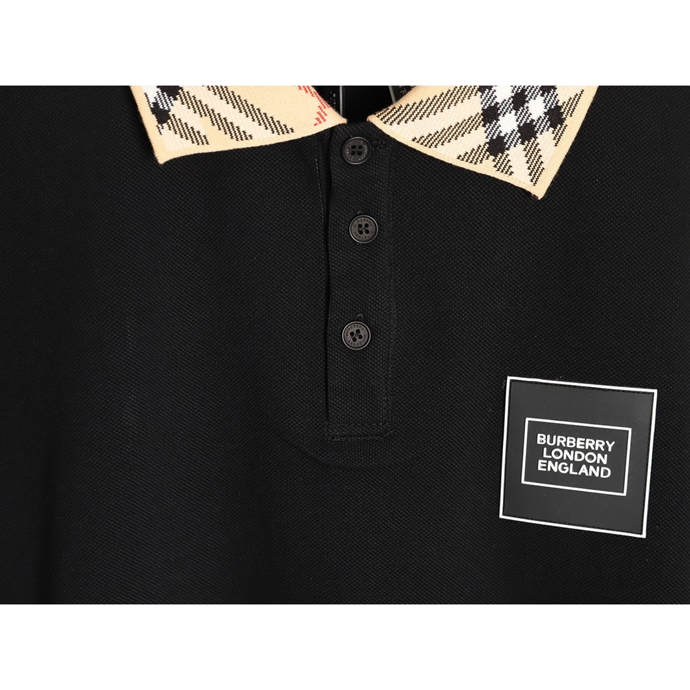 Burberry leather logo short-sleeved polo shirt TSK1,Burberry