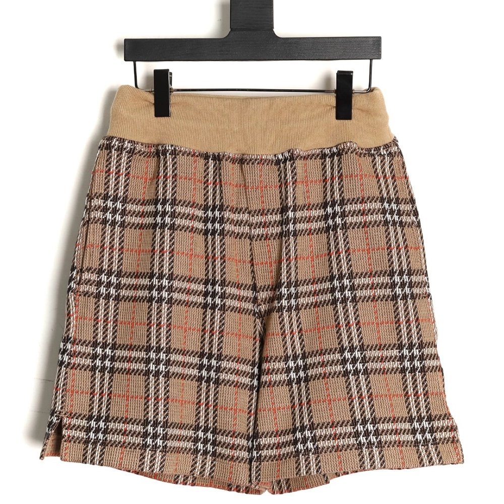 Burberry Yellow Check Cotton Blend Check Shorts,Burberry
