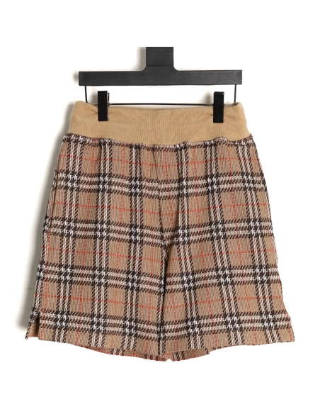 Burberry Yellow Check Cotton Blend Check Shorts,Burberry