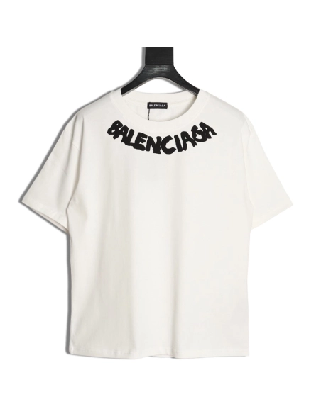Balenciaga collar lettering short-sleeved T-shirt,Balenciaga