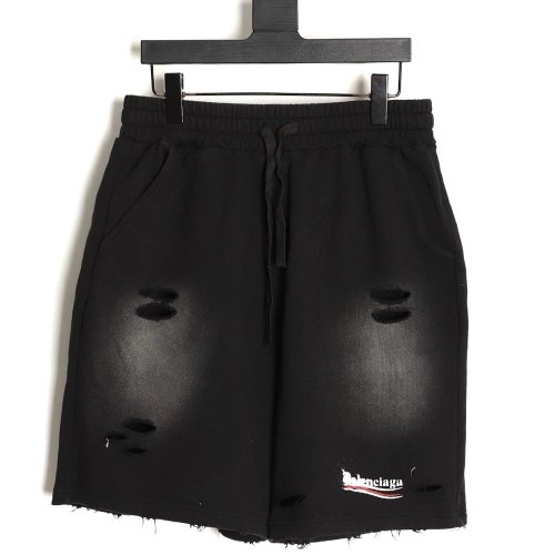 Balenciaga fuzzy cola distressed ripped shorts,Balenciaga