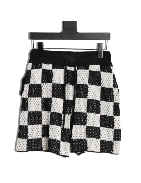 Askyurself checkerboard knit shorts TSK1,ASKYURSELF