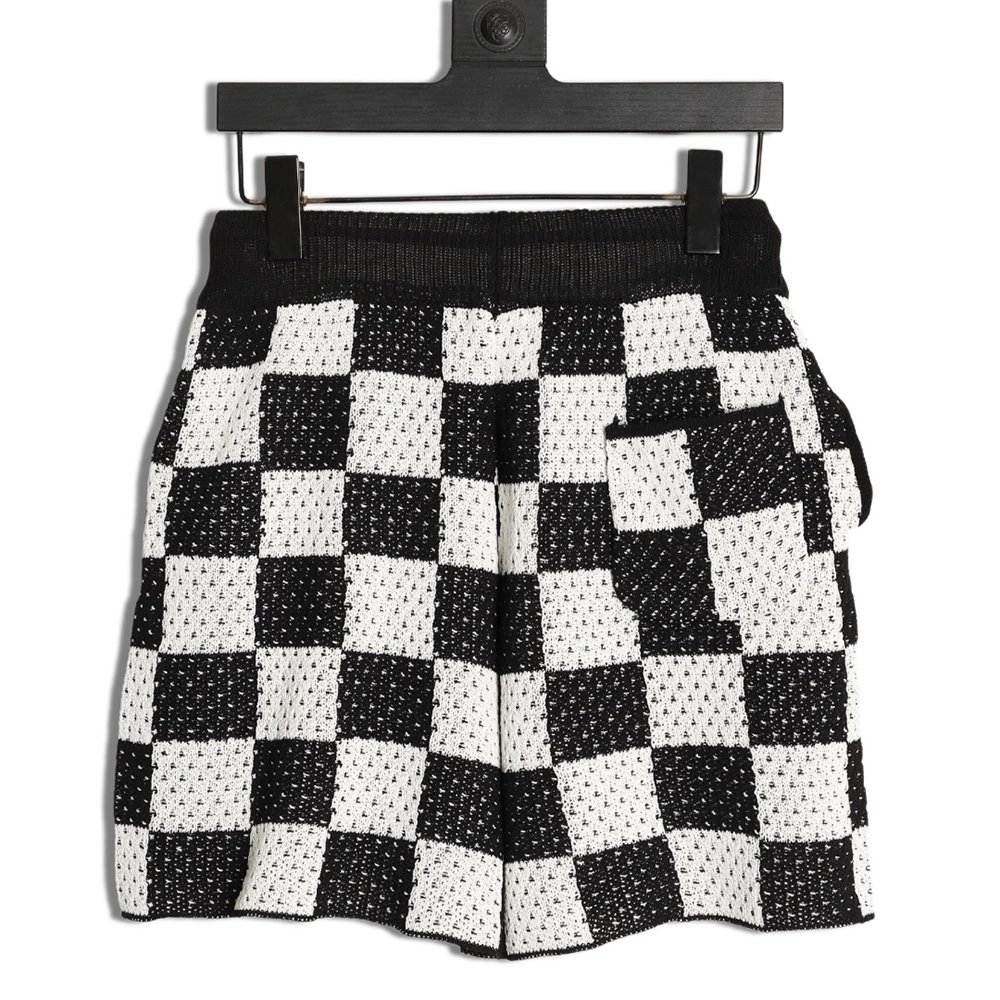 Askyurself checkerboard knit shorts TSK1,ASKYURSELF