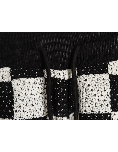 Askyurself checkerboard knit shorts TSK1,ASKYURSELF