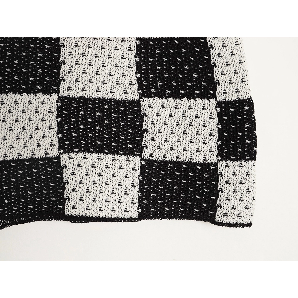 Askyurself checkerboard knit shorts TSK1,ASKYURSELF