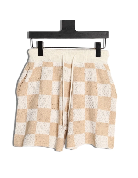 Askyurself checkerboard knit shorts,ASKYURSELF