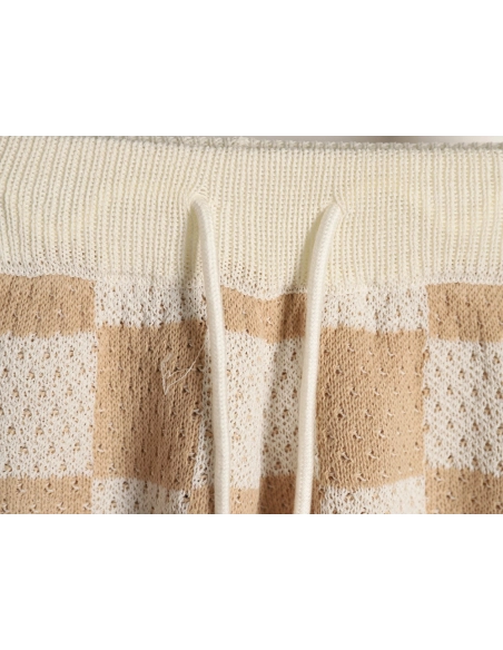 Askyurself checkerboard knit shorts,ASKYURSELF