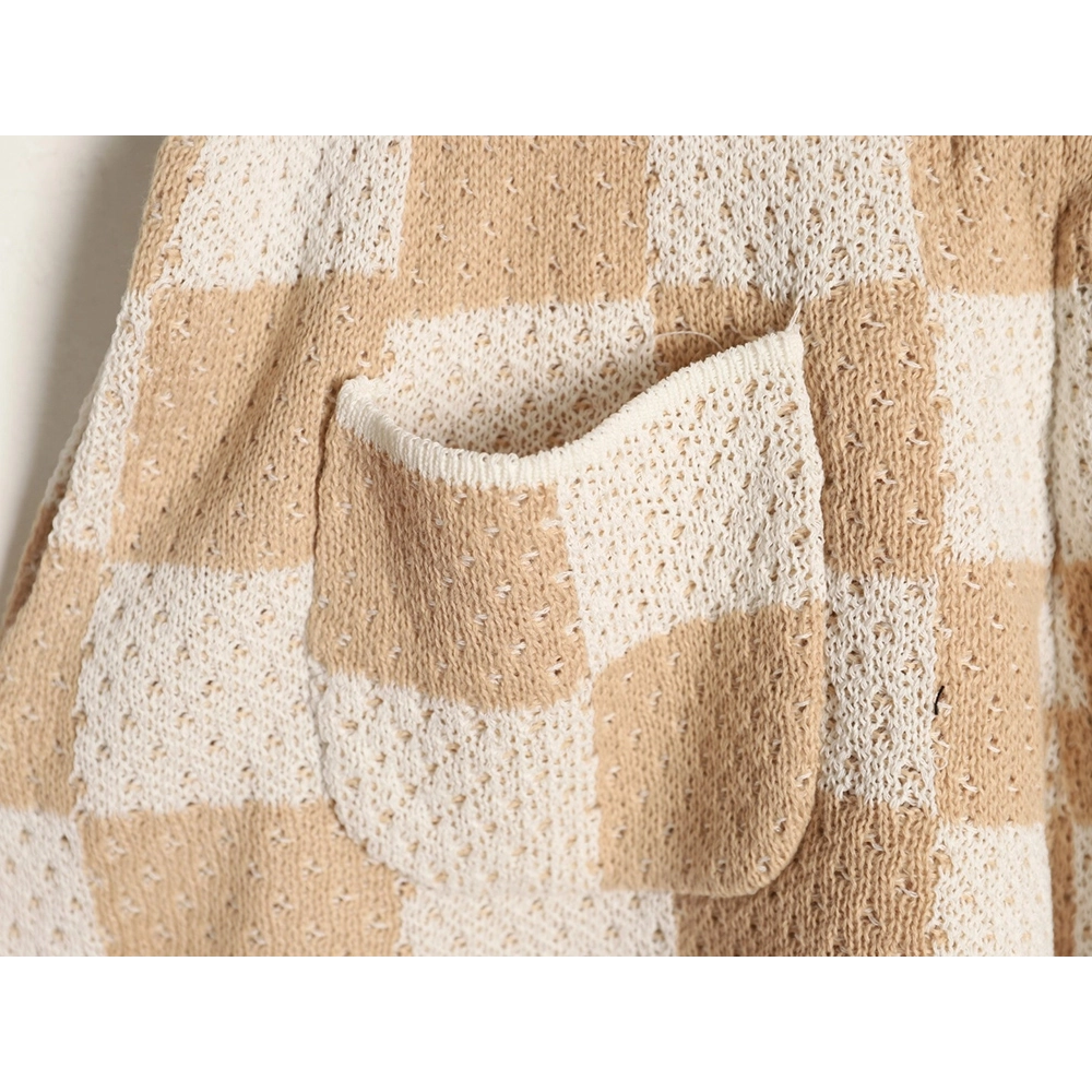 Askyurself checkerboard knit shorts,ASKYURSELF