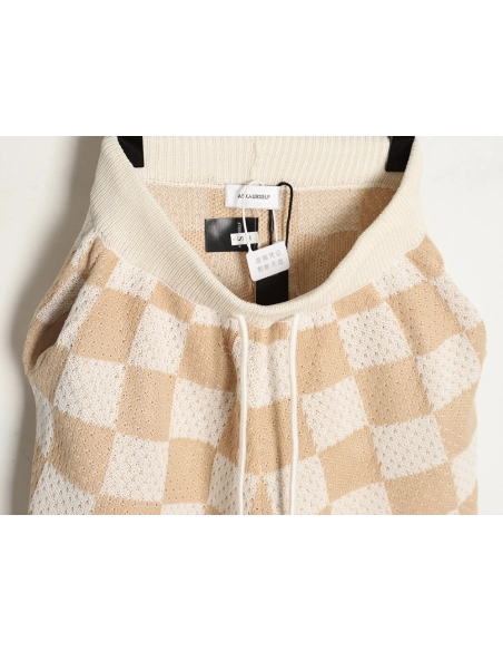 Askyurself checkerboard knit shorts,ASKYURSELF