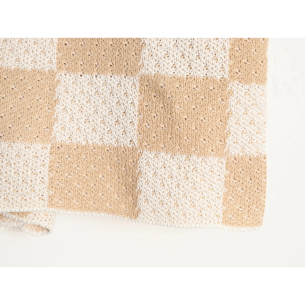 Askyurself checkerboard knit shorts,ASKYURSELF