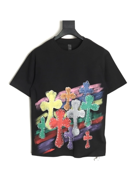 Chrome Hearts Rainbow Cross Short Sleeve T-Shirt,Chrome Hearts