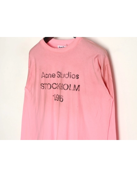 Acne Studios 1996 sandblasted distressed washed long-sleeved T-shirt TSK1,Chrome Hearts