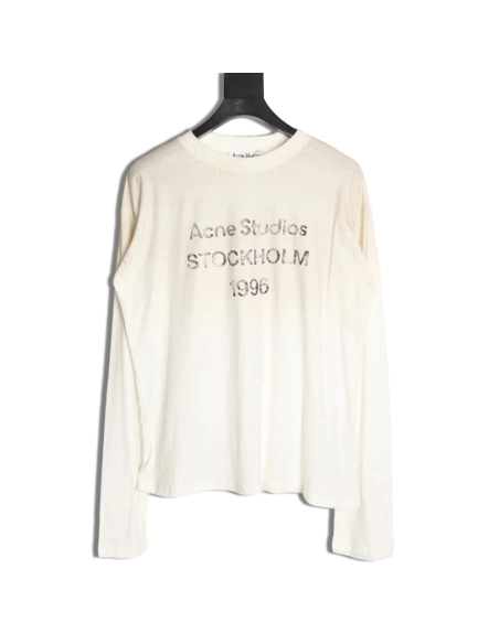 Acne Studios 1996 sandblasted distressed washed long-sleeved T-shirt,Chrome Hearts