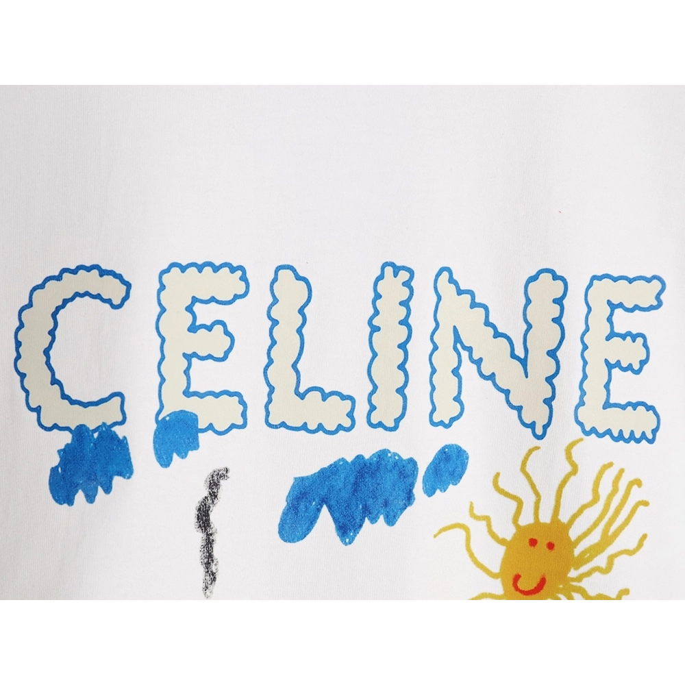 Celine graffiti painting new flower short sleeve,Celine