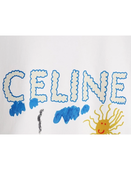 Celine graffiti painting new flower short sleeve,Celine
