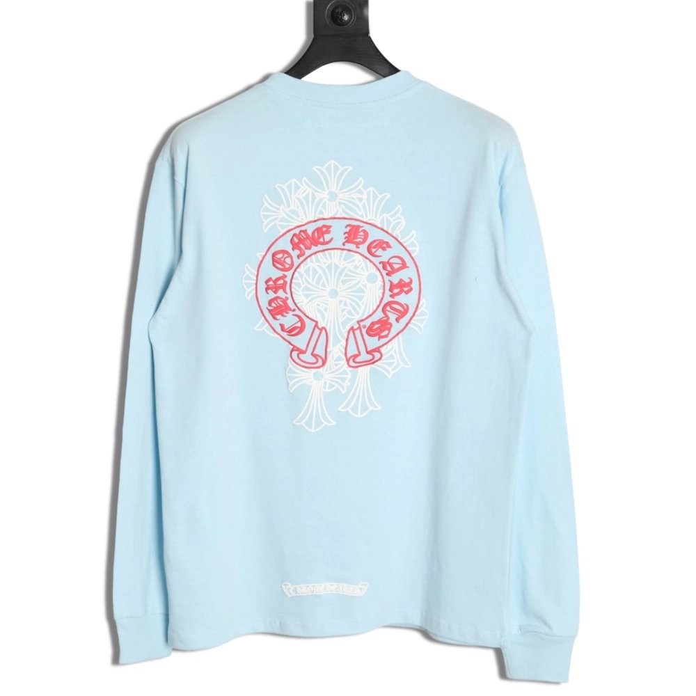 Chrome Hearts foam horseshoe long-sleeved T-shirt TSK1,Chrome Hearts