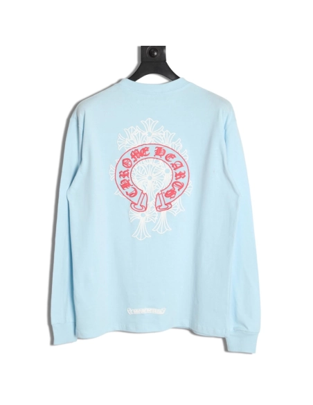 Chrome Hearts foam horseshoe long-sleeved T-shirt TSK1,Chrome Hearts