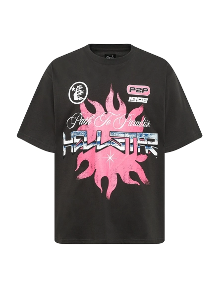 Hell star Spiritual Running print hip-hop short-sleeved T-shirt,Hell Star