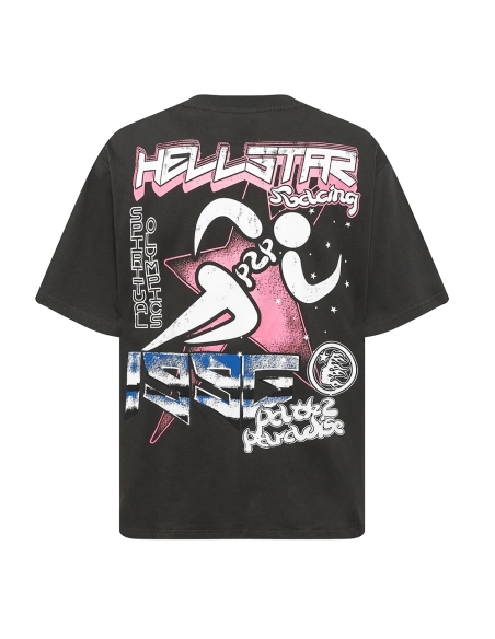 Hell star Spiritual Running print hip-hop short-sleeved T-shirt,Hell Star