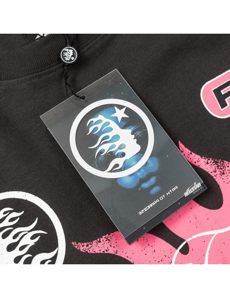 Hell star Spiritual Running print hip-hop short-sleeved T-shirt,Hell Star