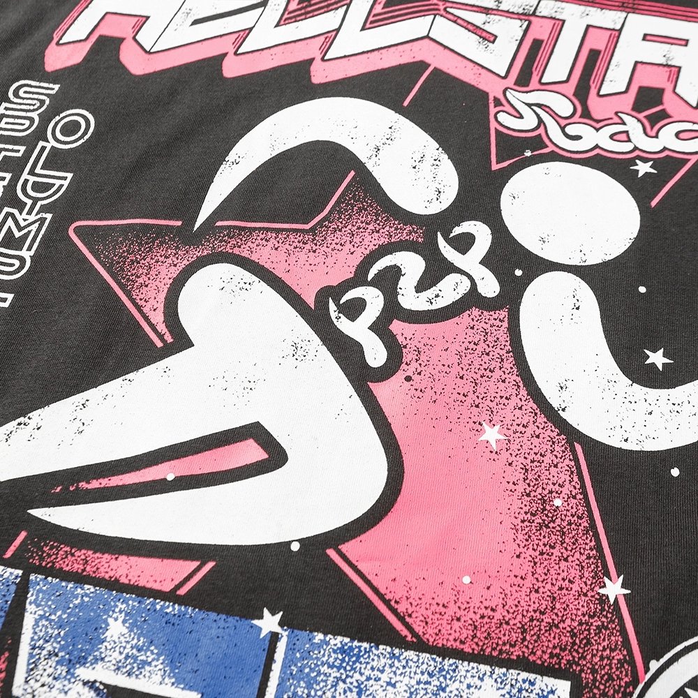 Hell star Spiritual Running print hip-hop short-sleeved T-shirt,Hell Star