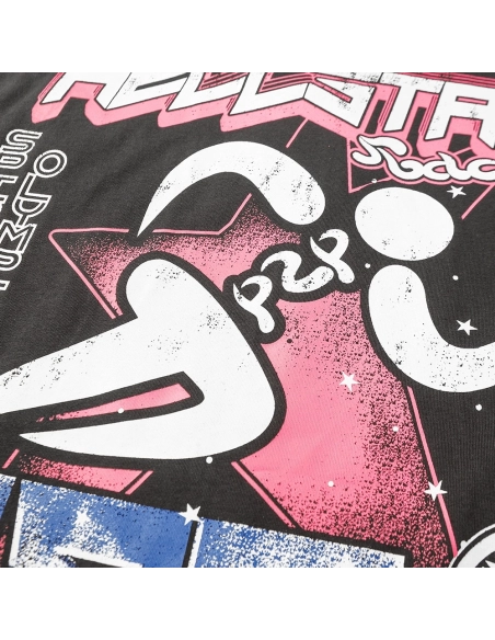 Hell star Spiritual Running print hip-hop short-sleeved T-shirt,Hell Star