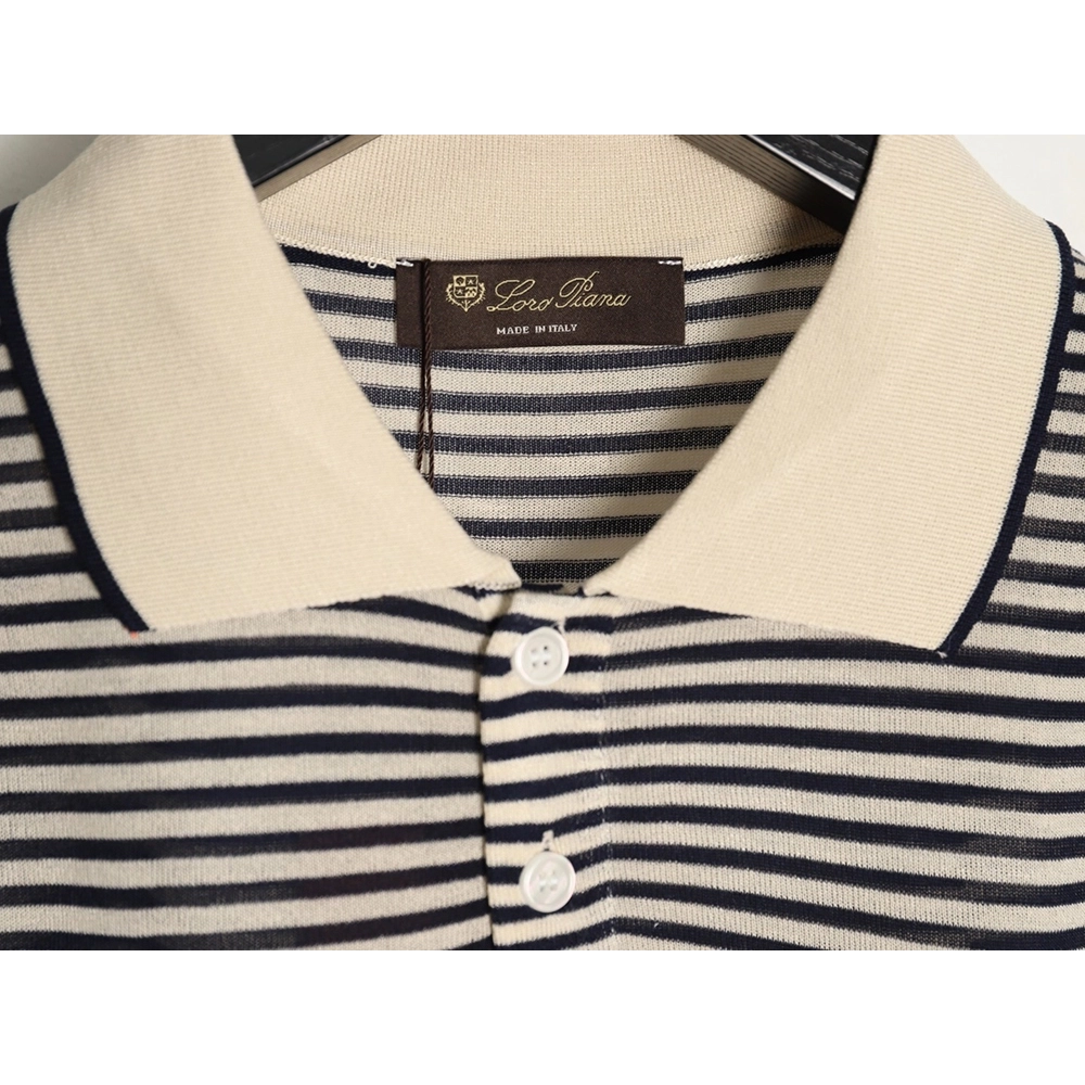 Loro Piana striped knitted Polo short-sleeved,Loro Piana