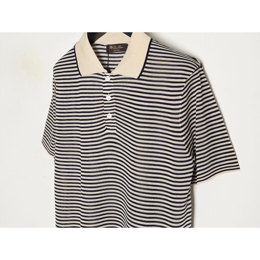 Loro Piana striped knitted Polo short-sleeved,Loro Piana