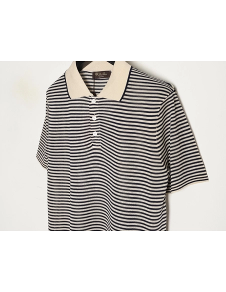 Loro Piana striped knitted Polo short-sleeved,Loro Piana