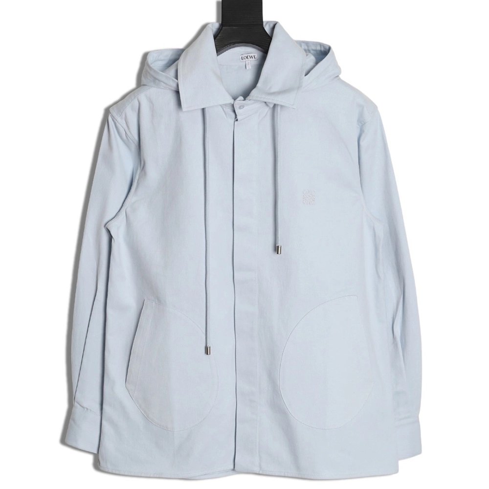 Loewe cotton detachable hooded long-sleeved shirt jacket,Loewe
