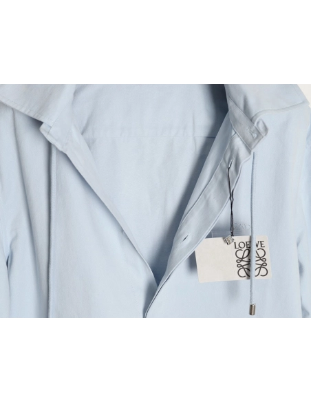 Loewe cotton detachable hooded long-sleeved shirt jacket,Loewe