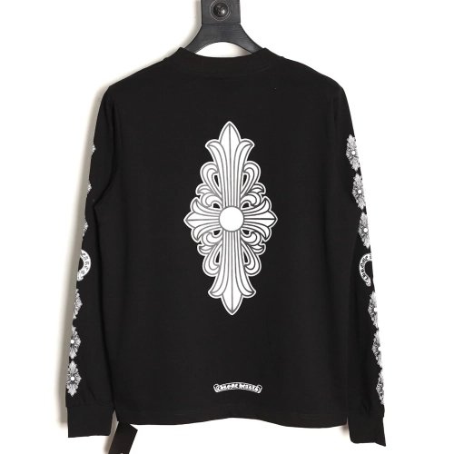 Chrome hearts back cross round neck long sleeves TSK1,Chrome Hearts